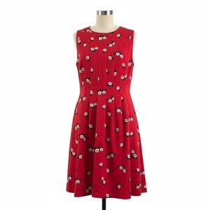 Vintage Anne Klein Red Floral Dress Super Cute Mod Size 14W Plus